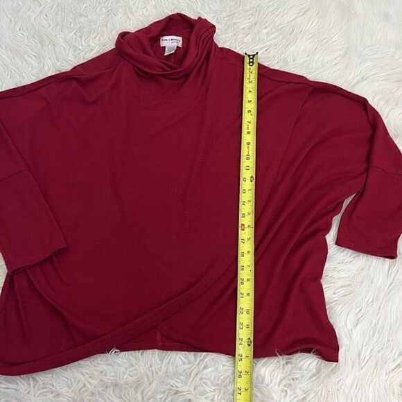 Kate & Mallory Red Stretch Rayon Dolman Sleeved Tulip Wrap Knit Pullover Size XL - Picture 4 of 10